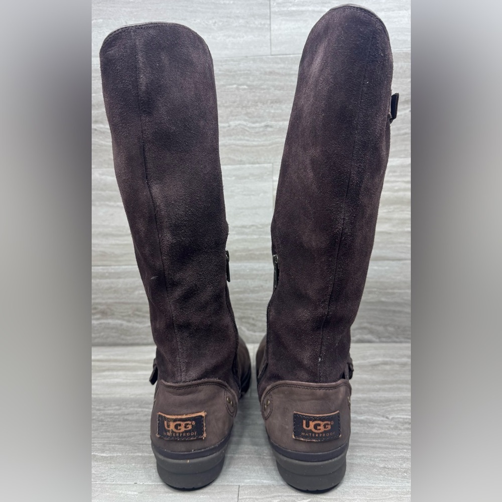 UGG Thomsen Suede Knee-High Boots Shearling Lined Boots Womens Size 9 - Picture 2 of 11